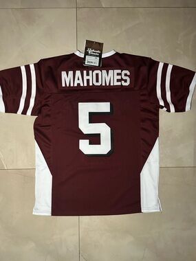 Patrick Mahomes #5 Men's Burgundy Whitehouse High School Football Jersey